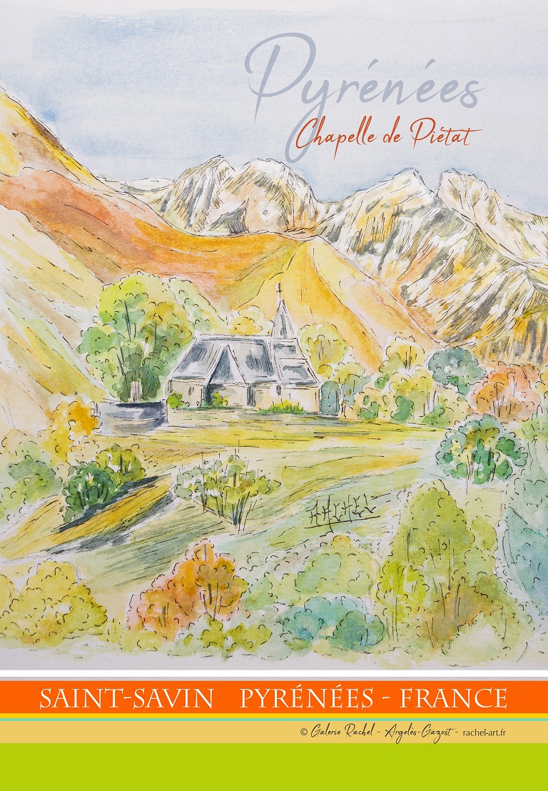 Torchon stof Rachel (La Chapelle de Piétat Aquarelle) réduit
