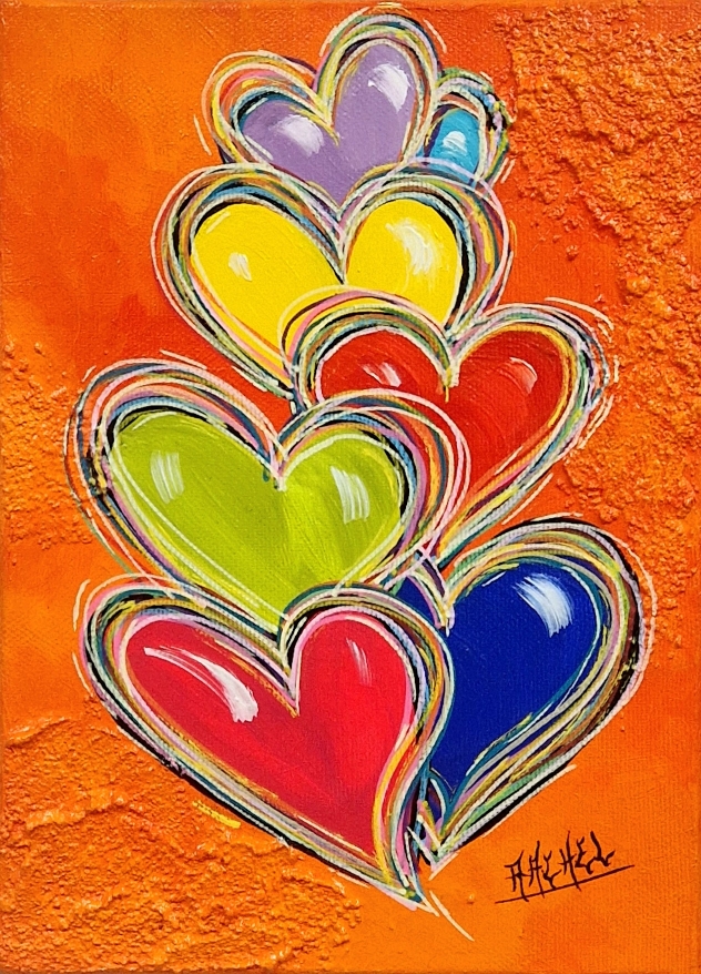 7 Coeurs (22x16 cm) - n° 1345 - Rachel SAYOUS