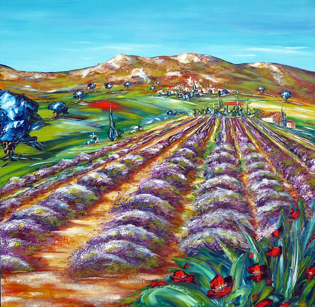 Champ de Lavandes dans les Alpilles (100x100 cm) - © Rachel SAYOUS