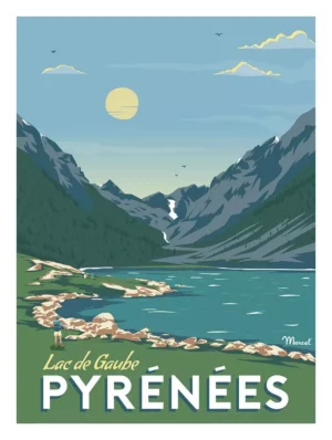 Lac de Gaube - Cauterets - Pyrénées - Editions MARCEL Travel Posters