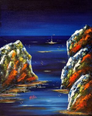 "La nuit, dans la calanque, un solitaire" © Rachel SAYOUS